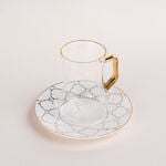 Dallaty white and gold porcelain tea and coffee cups set 18 pcs image number 2