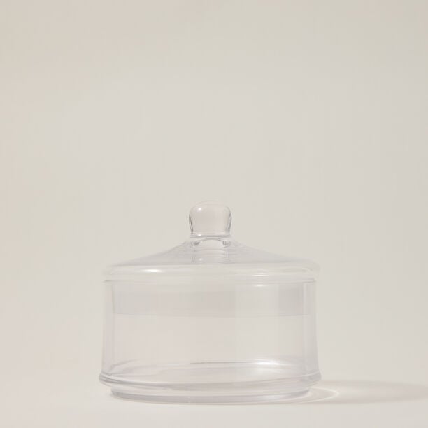 Alberto transparent glass candy jar 3 layers with lid 18*16 cm image number 1