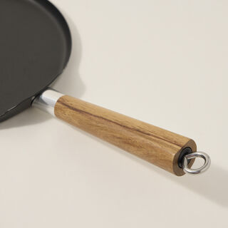 Alberto Non Stick Pancake Pan With Wood Handle Black