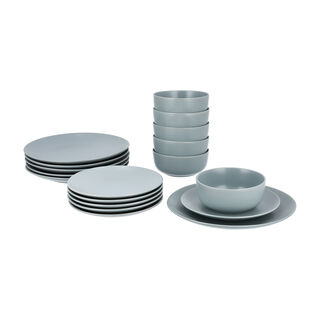La Mesa grey stoneware 18 pc Dinner set