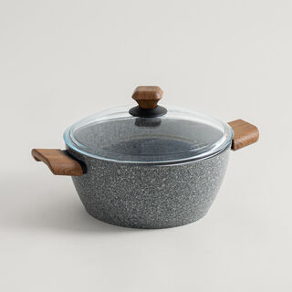 Alberto aluminium 9pcs cookware set, grainstone grey