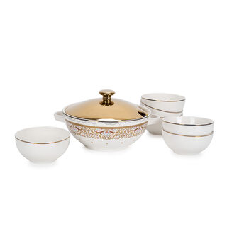 La Mesa white porcelain 1 soup tureen and 6 soup bowls