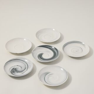 La Mesa Marble W Silver 12 Tea Cup&Saucer 200 Cc