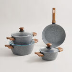 Alberto aluminium 7pcs cookware set, grainstone grey image number 0