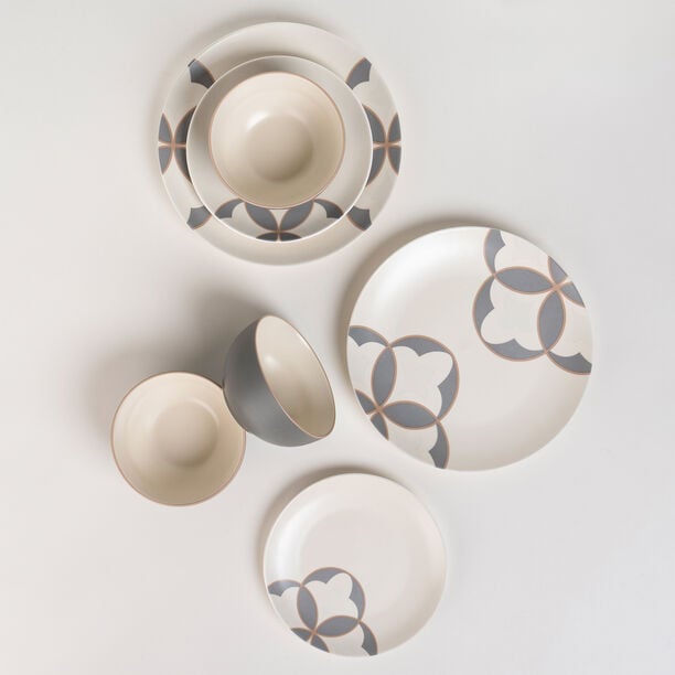 La Mesa grey/white porcelain 18 pc dinner set image number 0