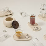 Dallaty beige glass and porcelain Saudi coffee and tea cups set 21 pcs image number 5