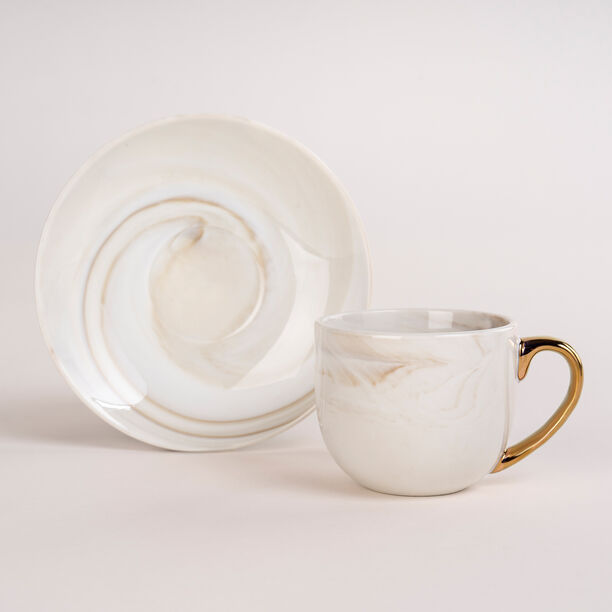 طقم أكواب قهوة رخام بمسكة ذهبية 12 قطعة من لاميسا image number 0