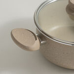 Alberto aluminum cooking pot with glass lid 5.0L, cream image number 2