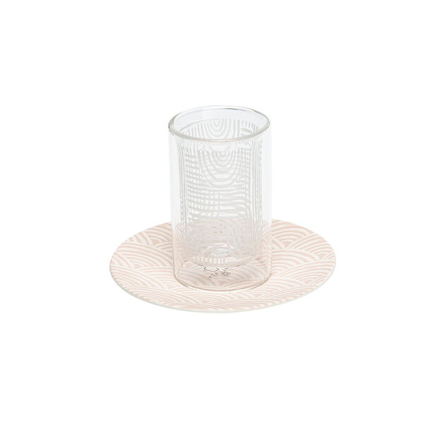 Dallaty white porcelain and glass Tea and coffee cups set 18 pcs image number 6
