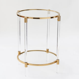 هومز طاولة قهوة من الأكريليك باللون الذهبي قطر 86 سم