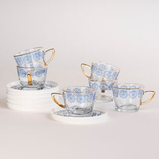La Mesa Glass Tea Cup Set 12 Pieces