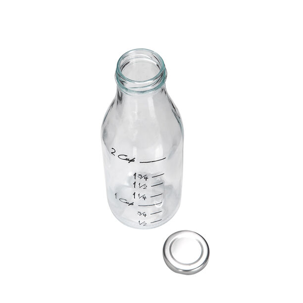Glass Wide Bottle With Metal Lid Transparent Color image number 1