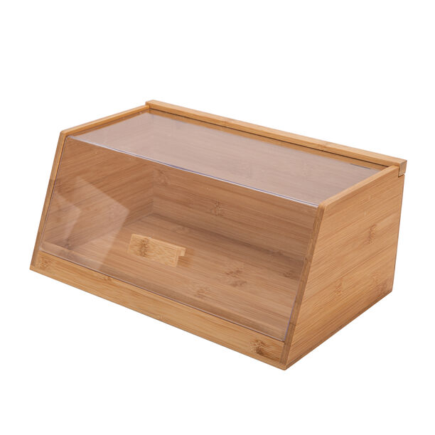 Alberto Bamboo Bread Bin W/Acrylic Lid L:35Xw:21.5X15.3Cm image number 0