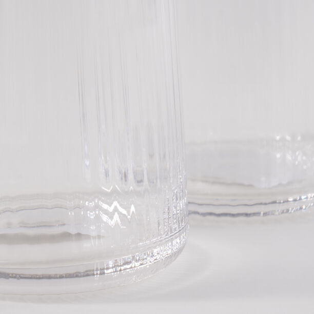 La Mesa 4 Pcs Ribbed Tumbler Glass Set, Clear 8.5*8.5*9.5 Cm image number 4