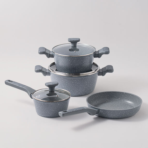 ألبرتو طقم قدور 7 قطع ألومنيوم، رمادي image number 0
