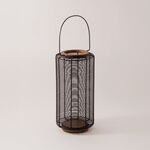Homez metal and wood lantern 20.5*20.5*43cm image number 0