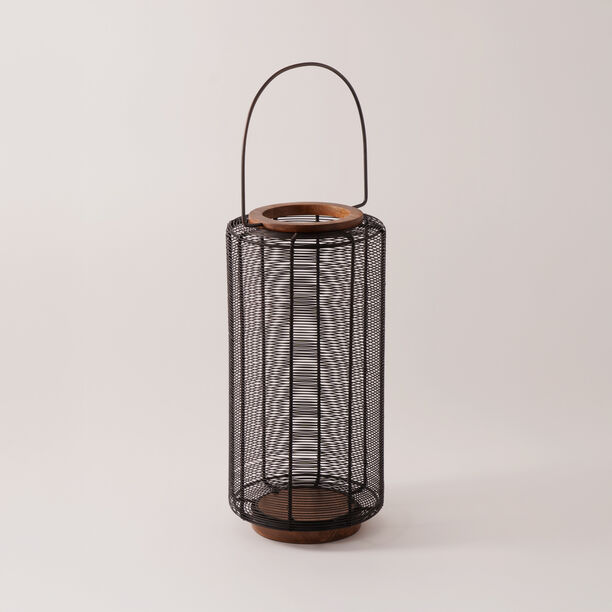 Homez metal and wood lantern 20.5*20.5*43cm image number 0