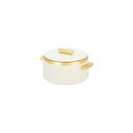 La Mesa matte off white & gold plastic food warmer 1L image number 1