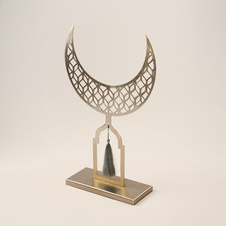 Homez Ramadan decorative cresct design, silver 40*9*25cm