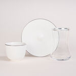 Dallaty white glass and porcelain Tea and coffee cups set 28 pcs image number 1