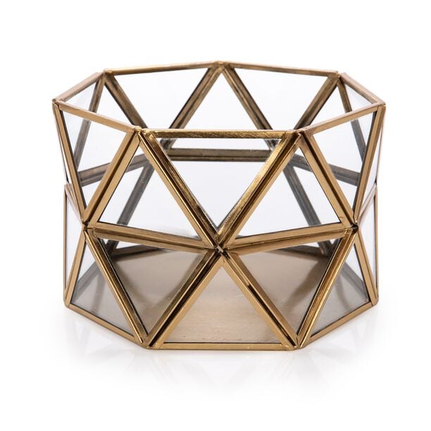 Brass And Glass Decorative Piece Gold  image number 0