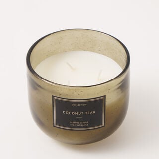 شمعة معطرة بعطر خشب الساج وجوز الهند في كوب زجاجي 320جم