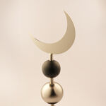 Homez Metal Ramadan Crescent Moon With Spherical Base, Black 59*17*20Cm image number 1