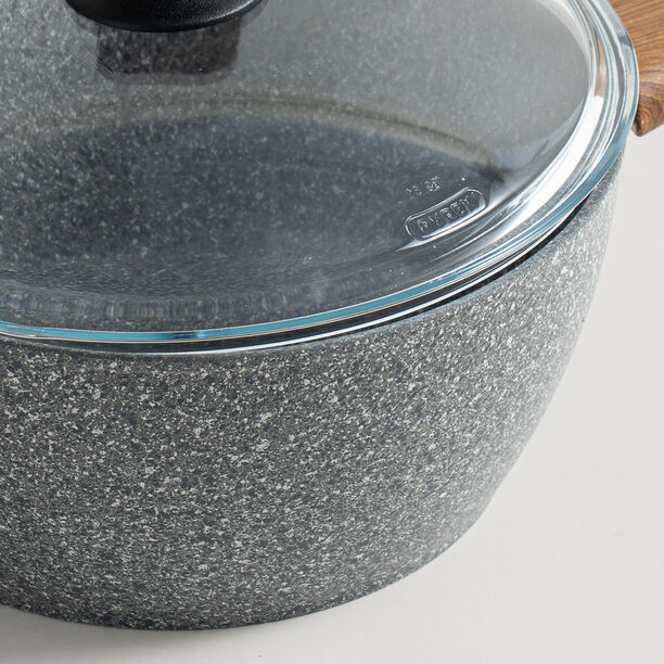 Alberto aluminium 9pcs cookware set, grainstone grey image number 9