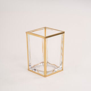 Homez glass & gold 3 pcs bath set