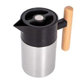 Dallety Steel Vacuum Flask Nature With Wood Handle Silver Mini , 800 Ml