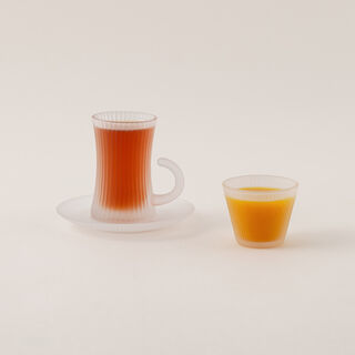 Dallaty tea set 18pcs frosted with line pattern