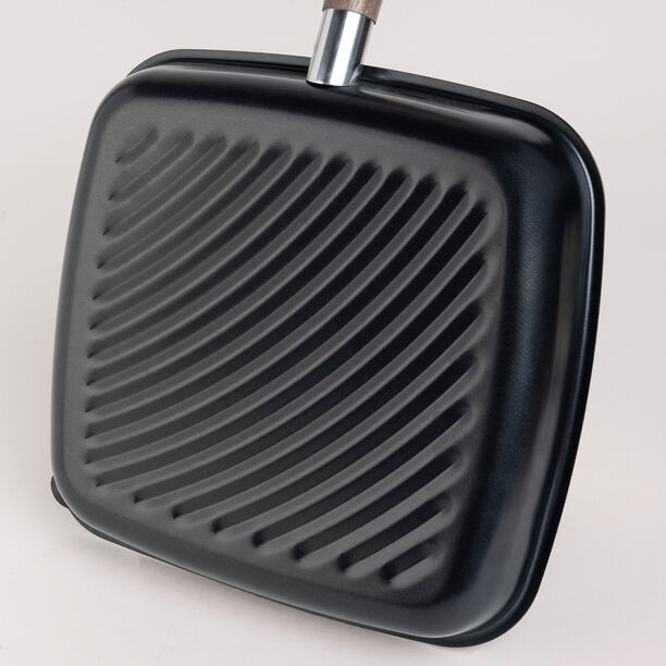 Alberto Non Stick Grill Pan With Wood Handle Square Shape Black image number 4