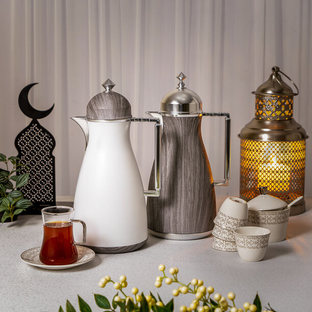 طقم دلات بلاستك لون رمادي تصميم كوفه سعة 1 لتر من دلتي  image number 6